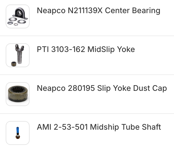 3.0 Inch Steel 1310 Series Midship Slip Assembly