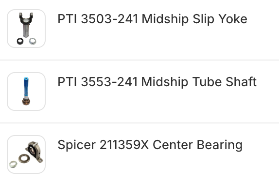 3.0 Inch Steel 1350 Series Midship Slip Assembly