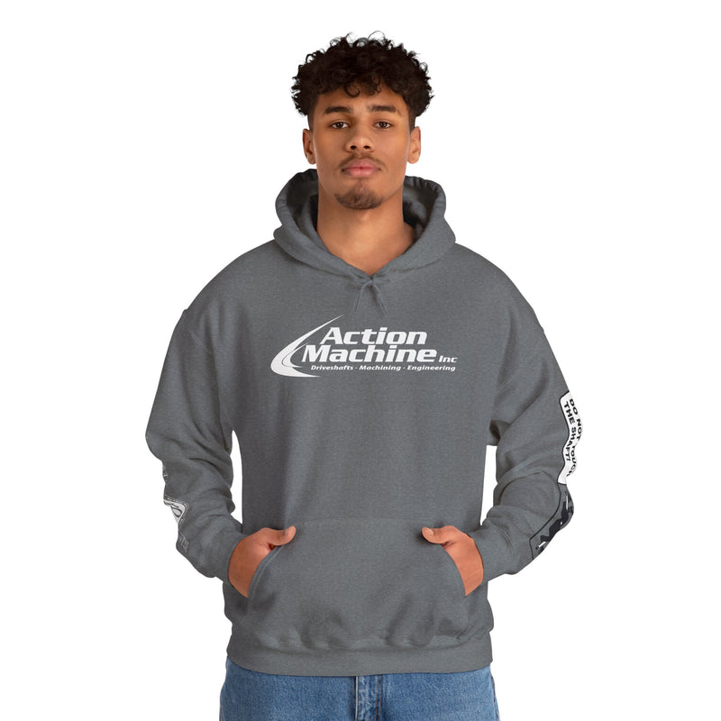 Action Machine Hoodie for Driveshaft Enthusiasts | Heavy Blend Sweatshirt