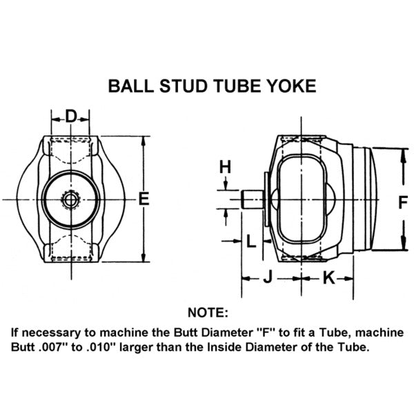 Spicer 2-28-2867X CV Ball Stud Tube Yoke