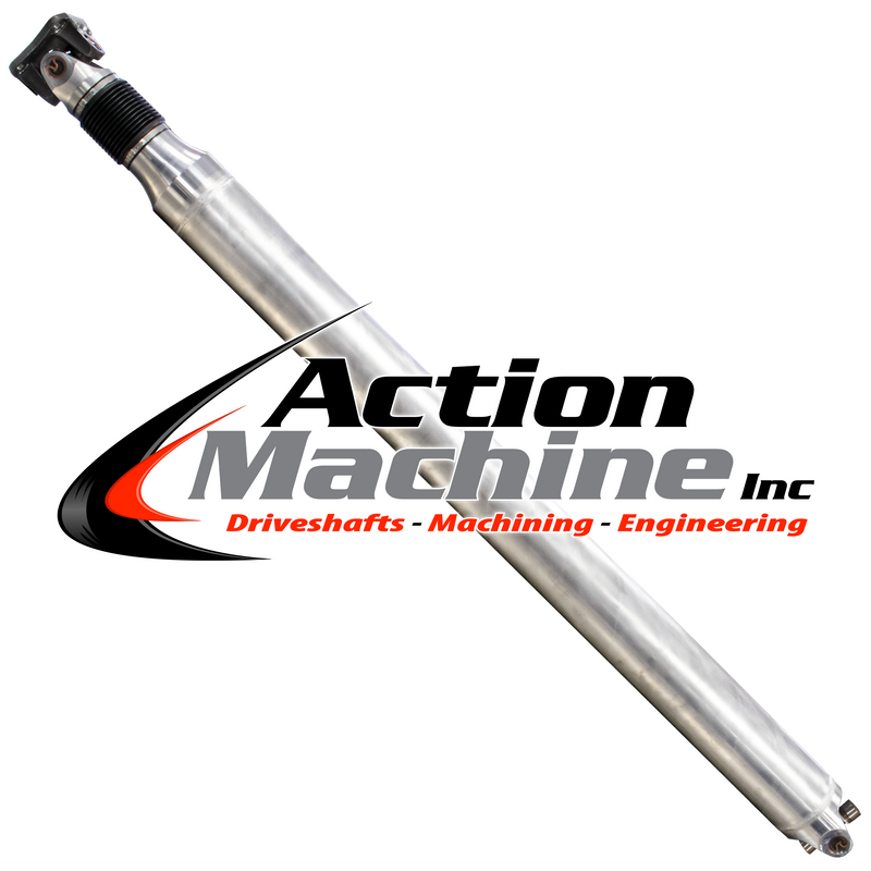 Conversion Driveshaft - Flange to U-Joint - Aluminum, 5" OD, Ford F250/F350, 4WD, Super Duty Truck